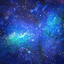 星空水彩插画手机壳家居抱枕墙贴纸印刷设计背景图案jpg图片素材