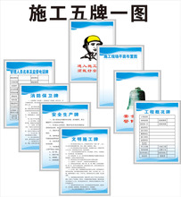 八大员建筑施工五牌一图工程六牌二图标志警示标牌必须戴安全帽工程概况安全生产岗位职责现场指示提示牌定制