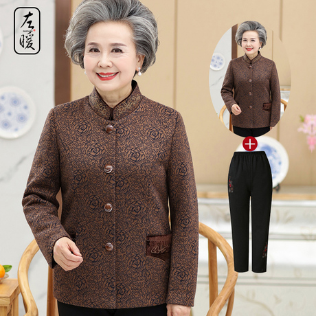奶奶装秋装外套老人衣服60-70岁80妈妈老太太春秋装中老年人女装商品大图