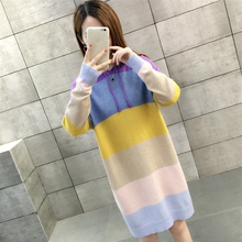韩版2018秋冬季新款女装上衣网红毛衣裙慵懒风外套宽松百搭针织衫图片