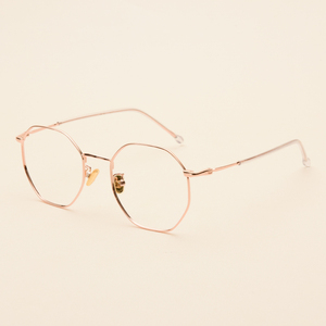 复古不规则多边形金丝眼镜框