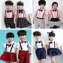 儿童背带裤 新款 演出服中小学生校服大合唱朗诵服表演服主持人礼服
