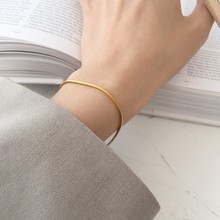 超仙女 百搭玫瑰色K金色蛇骨手链 S925纯银蛇骨手链简约ins时尚