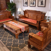 尤亚 红木沙发六件套组合 中式客厅刺猬紫檀实木沙发仿古家具