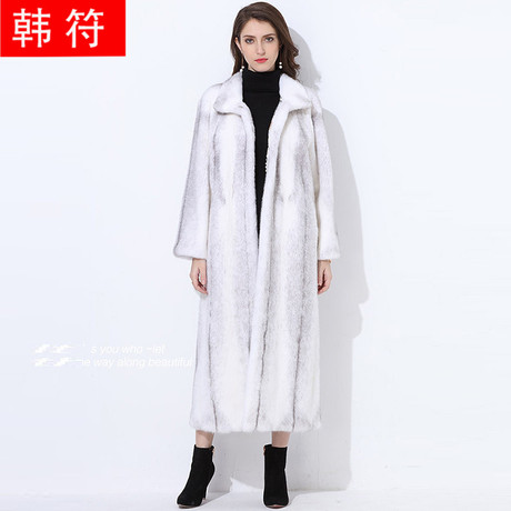 韩符长款水貂皮草外套女装2018新款妈妈整貂皮裘皮大气大衣秋冬季商品大图