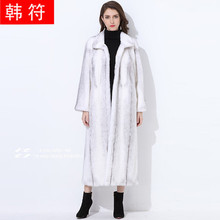 韩符长款水貂皮草外套女装2018新款妈妈整貂皮裘皮大气大衣秋冬季图片