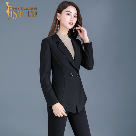 2018秋季新款韩版修身显瘦小西装时尚休闲短款西服外套OL女装上衣商品大图