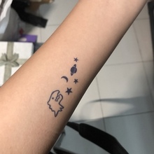 3cm 即墨蓝暂时性轻文身半永久海娜纹身贴怪兽星星月亮星球模板