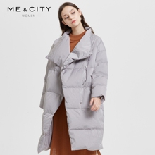 MECITY女装秋冬复古时尚宽松反季中长款羽绒服女廓形韩版面包服图片