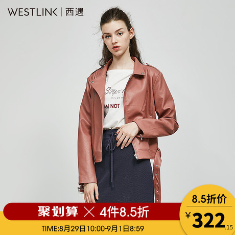 西遇女装2018秋季新款机车皮衣女短款chic街头港风长袖时尚皮外套商品大图
