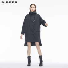 sdeer圣迪奥2018冬装新款外套长款风衣S18381824图片