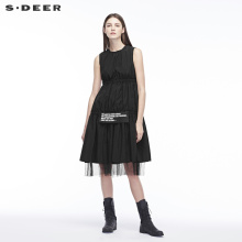 sdeer圣迪奥女时尚灵动多层裙摆设计松紧褶皱造型连衣裙S18481264图片