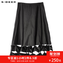s.deersdeer圣迪奥剪纸三角镂空拼接A字半身裙长裙女S18181302图片