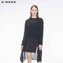 sdeer 圣迪奥 女装简约纯色开襟针织衫S17183590图片