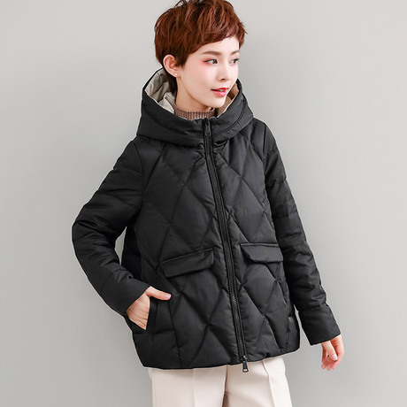 2018冬装新款女装大码宽松妈妈装中年冬季韩版时尚棉衣短款棉服潮商品大图