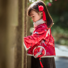 宝宝拜年服中国风唐装 喜庆新年衣服儿童汉服 萌乎原创女童旗袍冬款