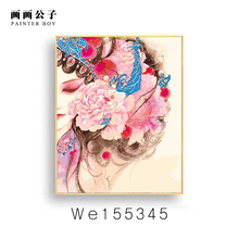 diy数字油画中国风古风京剧明清古典人物少女动漫手工填色油彩画