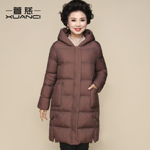 中老年羽绒服妈妈棉衣袄中长款2018新款冬季女40岁50妈妈冬装外套图片