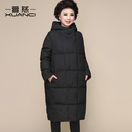 萱慈妈妈冬装羽绒棉服中长款大码宽松保暖棉袄中老年女装棉衣外套商品大图