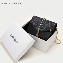 小COLIN&KELER 信封包2018新款限量包流苏链条小方包单肩包斜挎包