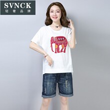 SVNCK短袖t恤2018夏装女装韩版宽松上衣休闲气质百搭纯棉衣YL807图片