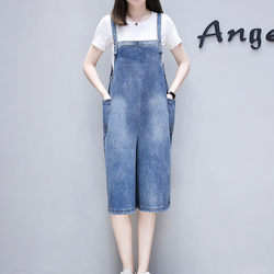 2018夏装新款女装牛仔背带裤韩版显瘦破洞学生牛仔连体背带长裤