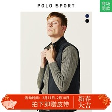 潮针织厚外套 sport早春立领马甲加绒背心纯色男休闲宽松大码 Polo