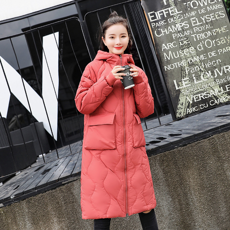 棉服女中长款2018新款反季棉衣冬装外套加厚连帽羽绒棉袄女装商品大图