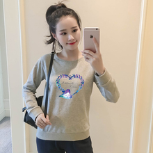 2018春秋新款加肥加大码宽松卫衣女装学生纯棉薄款韩版长袖T恤潮图片