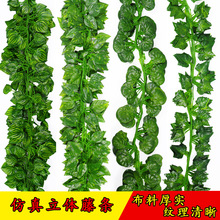 仿真树叶藤条花藤假花藤蔓葡萄叶绿叶绿植植物塑料管道吊顶装饰花