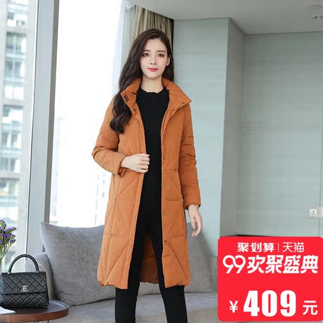 加厚羽绒服女中长款时尚2018冬天新款韩范宽松大码女装羽绒衣外套商品大图