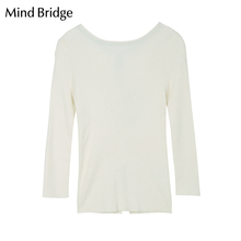 Mind Bridge百家好秋冬女装针织衫 韩版时尚 开衩系带 MRKT727A图片