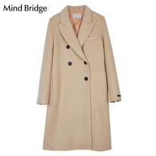 Mind Bridge2018秋冬新款女士毛呢大衣中长款外套百家好MSCA720R图片