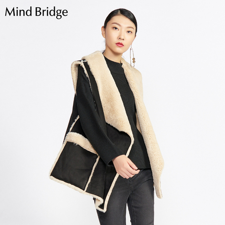 Mind Bridge百家好女装 韩版冬季时尚保暖马甲外套MRVT720F商品大图