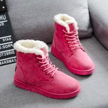 women boots winter ladies flat shoes plus size 40雪地靴女靴