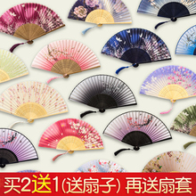 在校生古风折扇古典中国风女式小舞蹈随身日式复古竹流苏折叠扇子