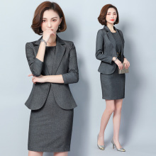 职业装女装套裙秋季新款OL正装工作服商务小西服背心连衣裙两件套图片