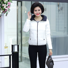 凯慕狮反季清仓女装撞色脱卸袖羽绒服马甲中老年反季羽绒服女短款图片