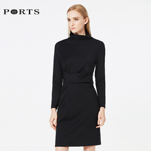 Ports/宝姿春夏新款女装简约纯色长袖连衣裙YLB9N056SCX002图片
