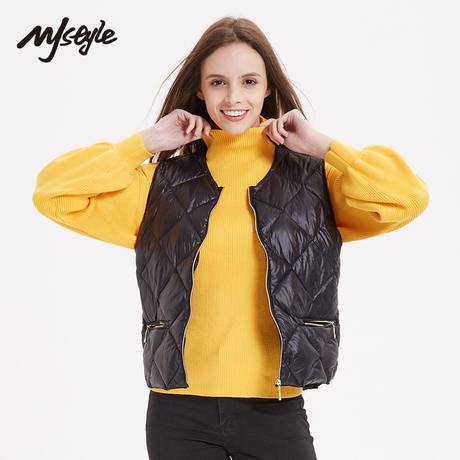 MJSTYLE 女装冬季时尚潮款白鸭绒羽绒马甲背心外套-816170017商品大图