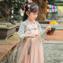 仙女春夏 初立桃花赋齐胸襦裙原创刺绣连衣裙中国风改良汉服女童装