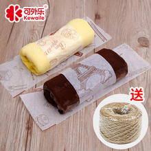 纸网红抹茶巧克力脏脏毛巾卷包装 毛巾卷蛋糕包装 吸油纸绳子托盘纸