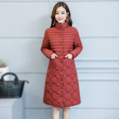 反季棉服女装2018秋冬新款韩版直筒大码修身显瘦气质中长款棉衣潮