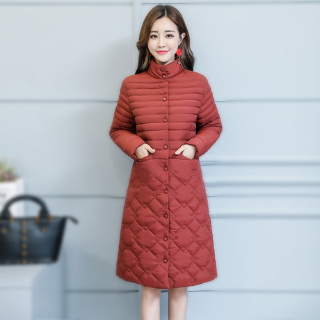 反季棉服女装2018秋冬新款韩版直筒大码修身显瘦气质中长款棉衣潮商品大图