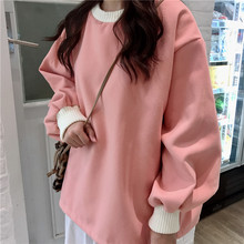 cec卫衣女秋冬假两件加绒加厚韩版潮学生宽松毛衣外套ins丧系衣服