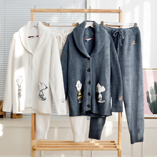 乐桃酱 情侣开衫 日本GP软绵绵史努B新品 家居服snoopy休闲保暖睡衣