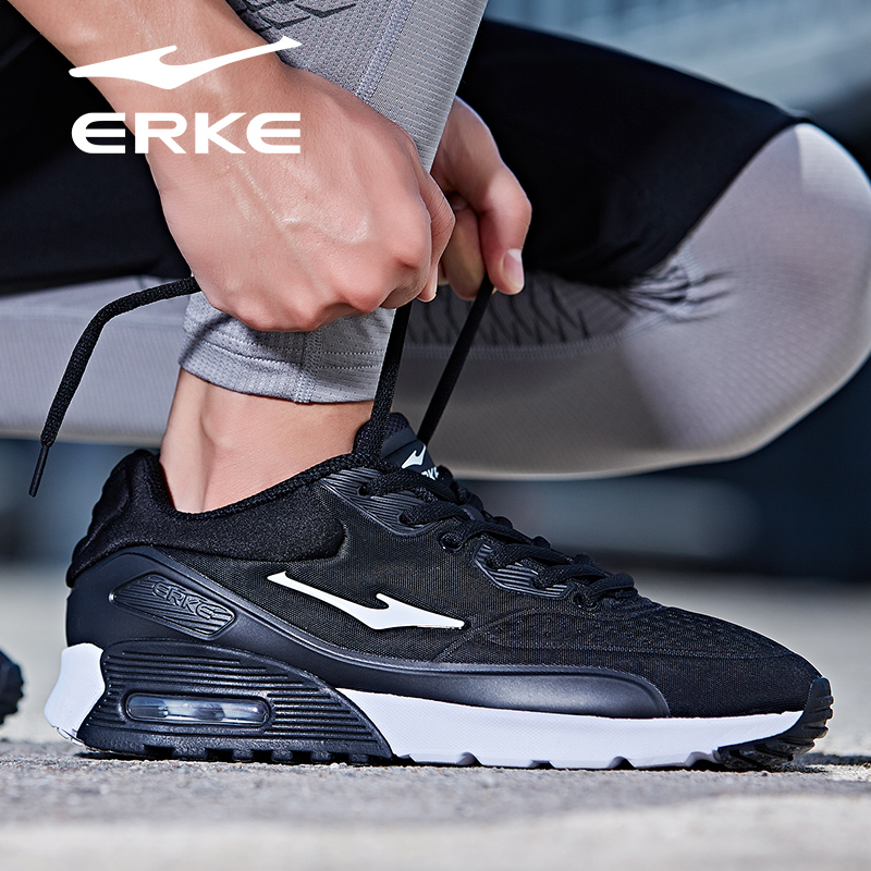 ERKE Men's Shoes Air Cushion Running Shoes New Spring Running Shoes Wear resistant and Anti slip Sports Shoes Leisure Travel Shoes