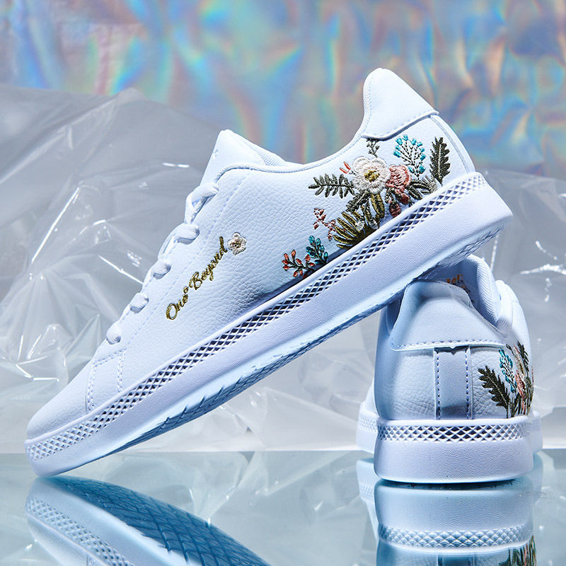 361 sneakers women's shoes board shoes 2019 autumn new 361 degree authentic student Chinoiserie embroidery small white shoes women