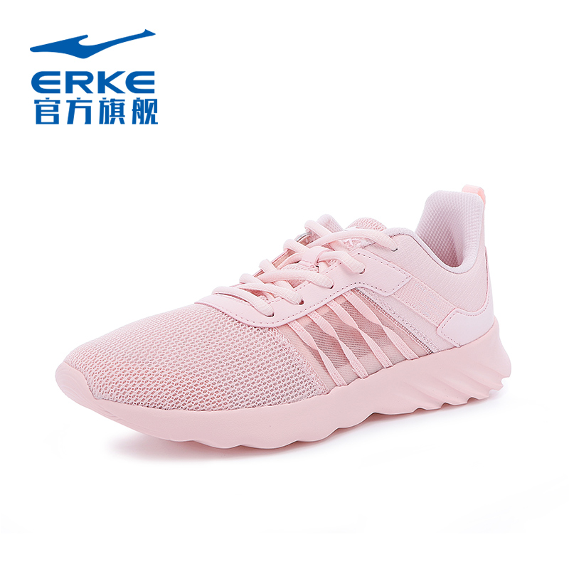 ERKE Women's Shoes 2019 Summer Autumn New Sports Shoes Women's Running Shoes Mesh Pink Breathable Fashion Casual Shoes