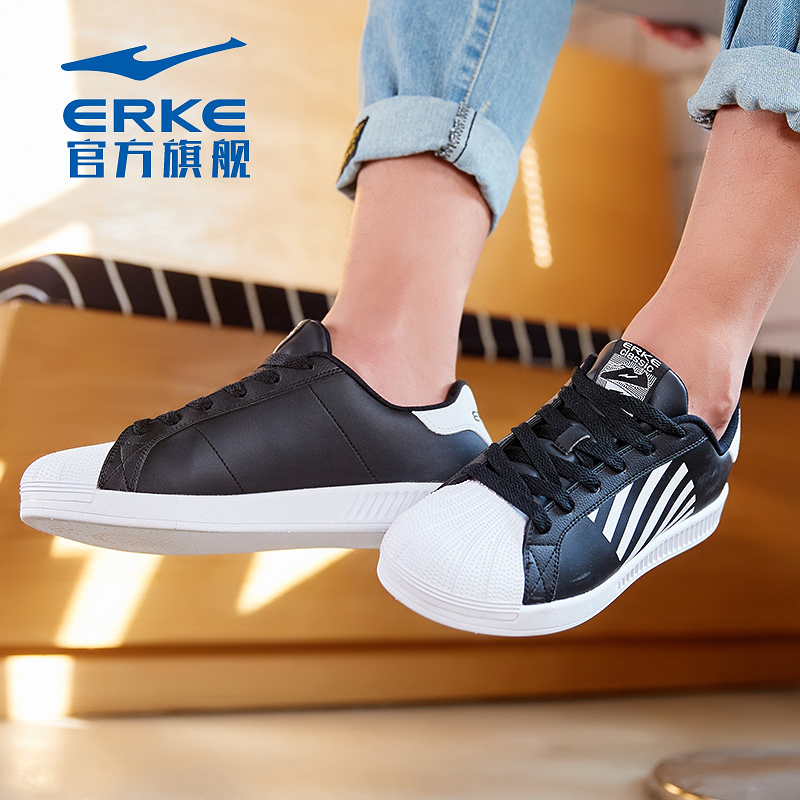 ERKE Men's Sneakers Men's Casual Shoes Summer Breathable Versatile Shell Head Shoes Small White Shoes Board Shoes Men's Shoes